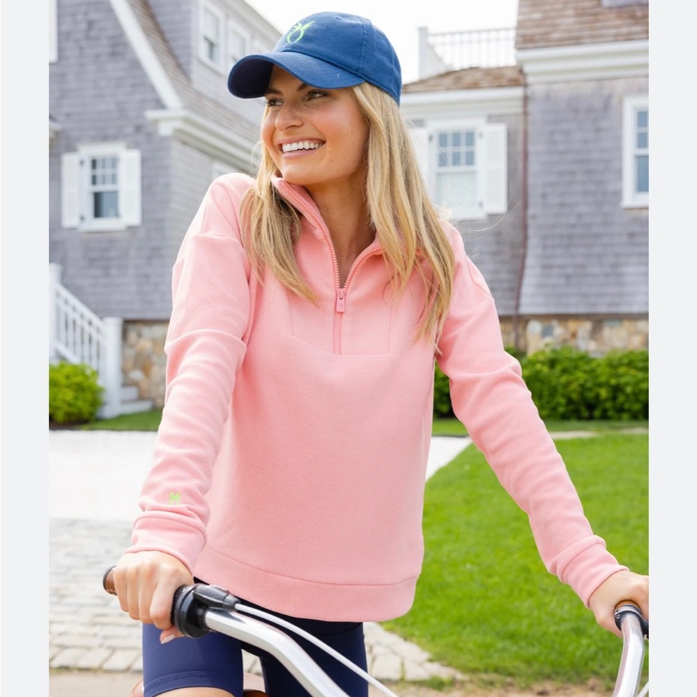Dudley Stephens Putnam Pullover in Terry Fleece Island Coral in XS